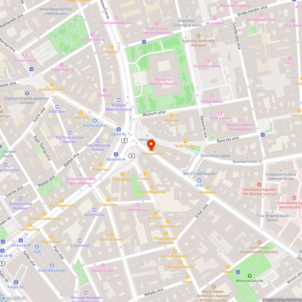 Kálvin tér bűz és koszos gyűjtőedény bejelentés helye