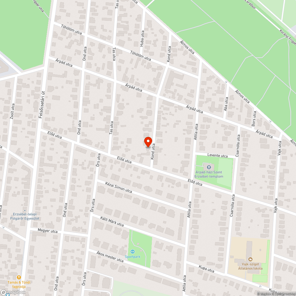 Hibás utcai lámpa bejelentés helye