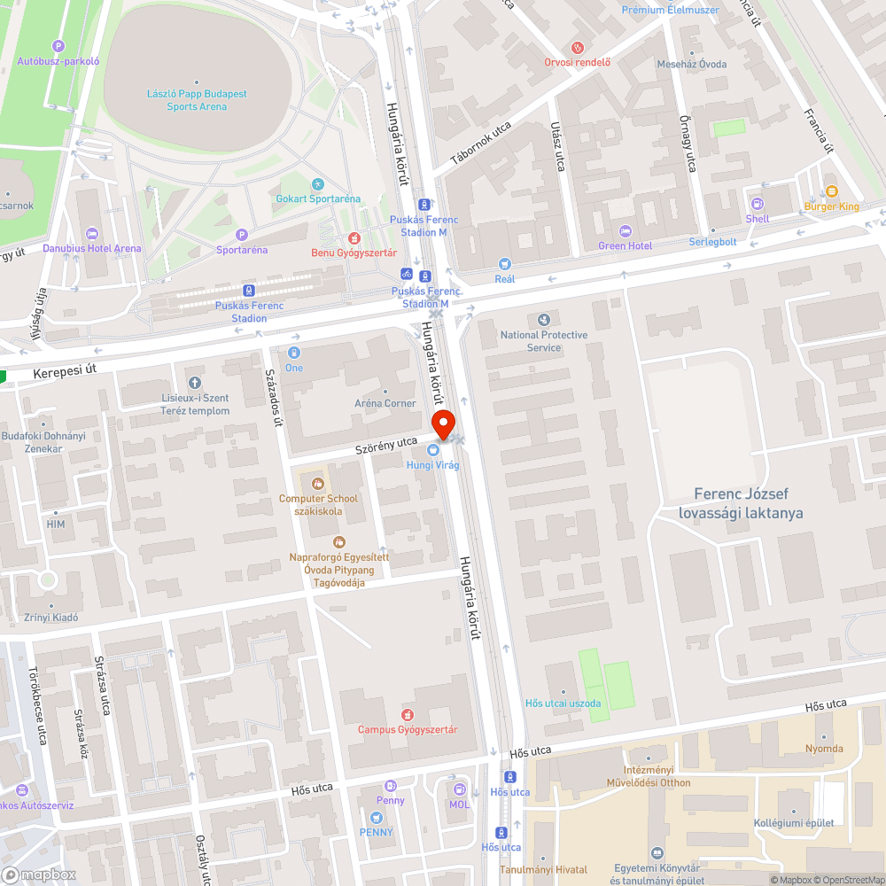 Kerékpárúton található veszélyes úthiba bejelentés helye