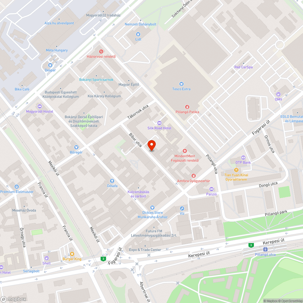 Elhagyott bevásárlókocsi bejelentés helye