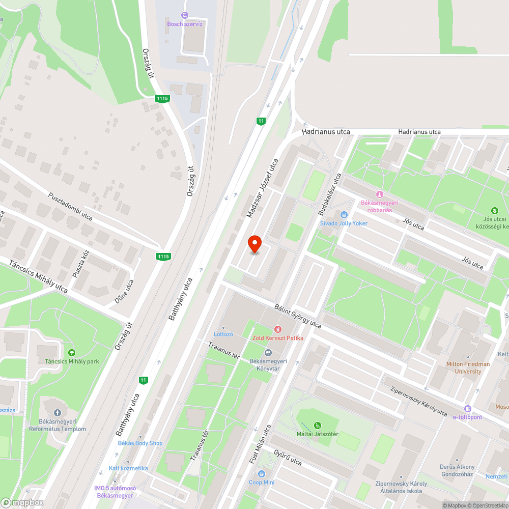 Elhagyott autó bejelentés helye