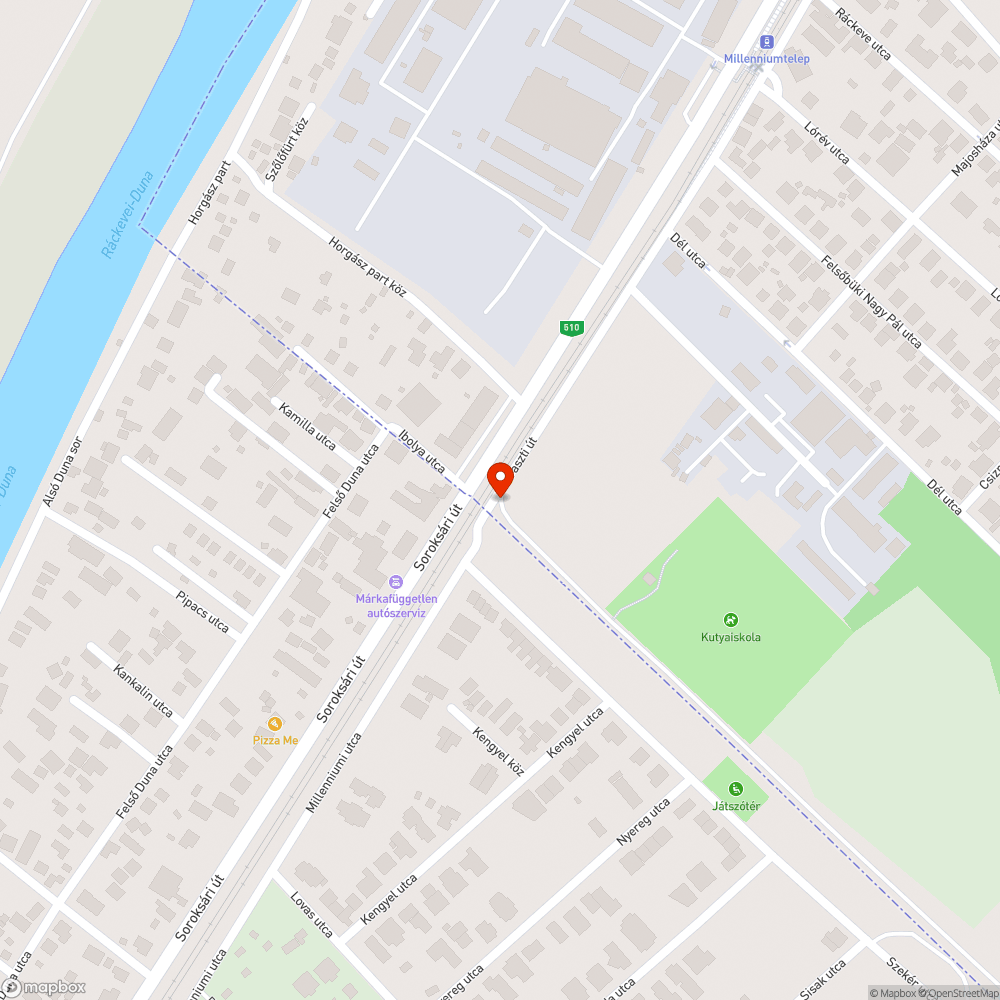 Soroksár Millenium telep kátyús út bejelentés helye