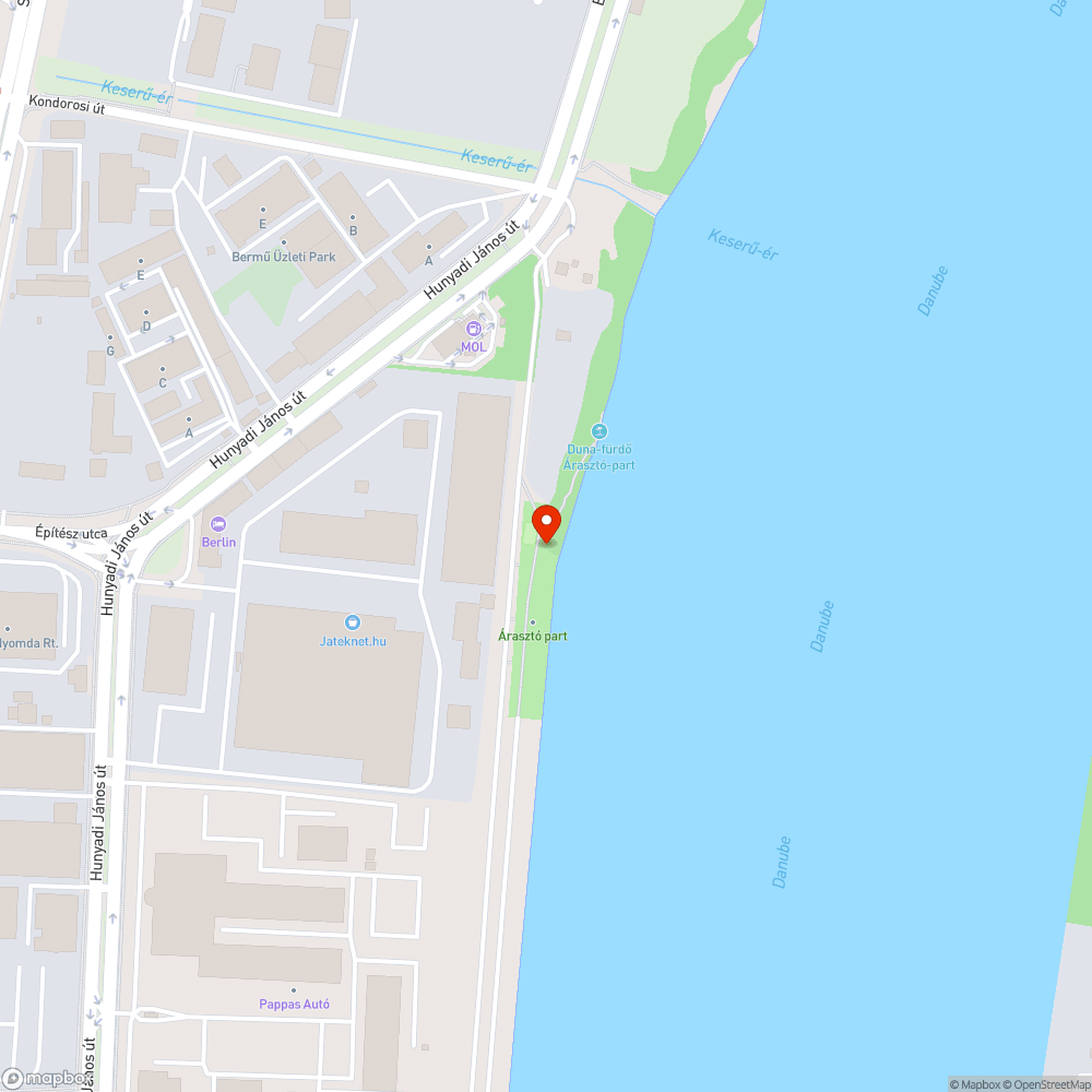 Autók az Árasztó-parton bejelentés helye