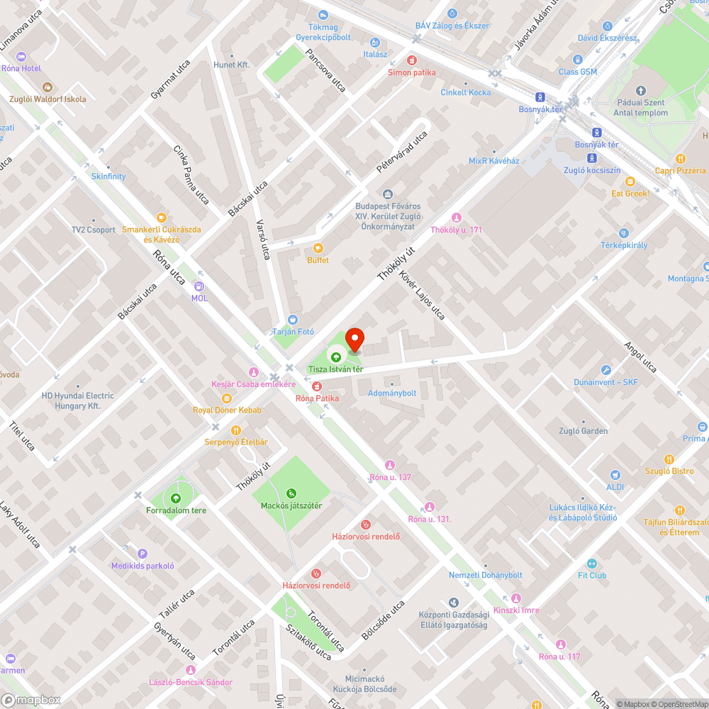 Összetört üveg a park sétányon bejelentés helye