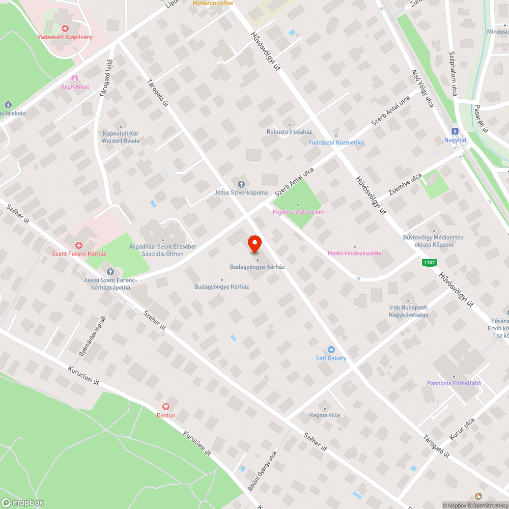 Az egykori Budagyöngye Kórház előtti terület rendbetétele bejelentés helye