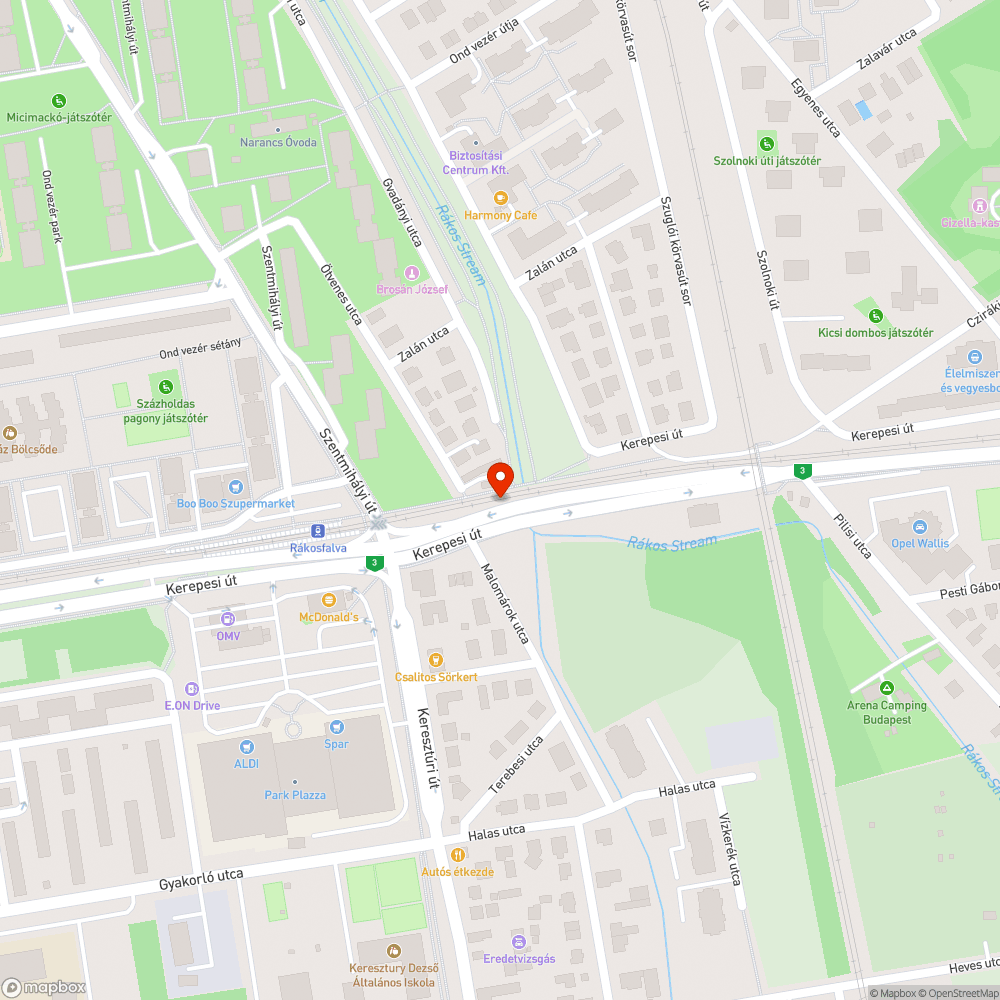 Közvilágítási hiba a Kerepesi úton bejelentés helye