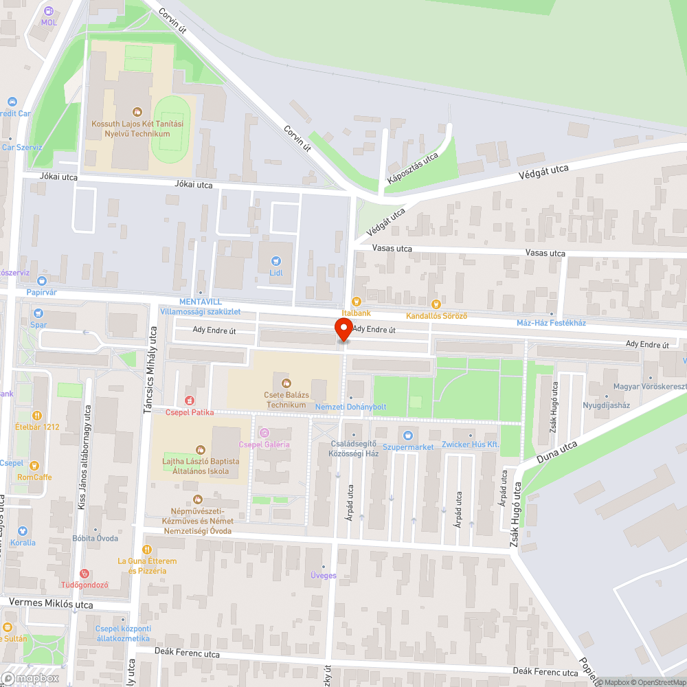 Két ferde tábla bejelentés helye