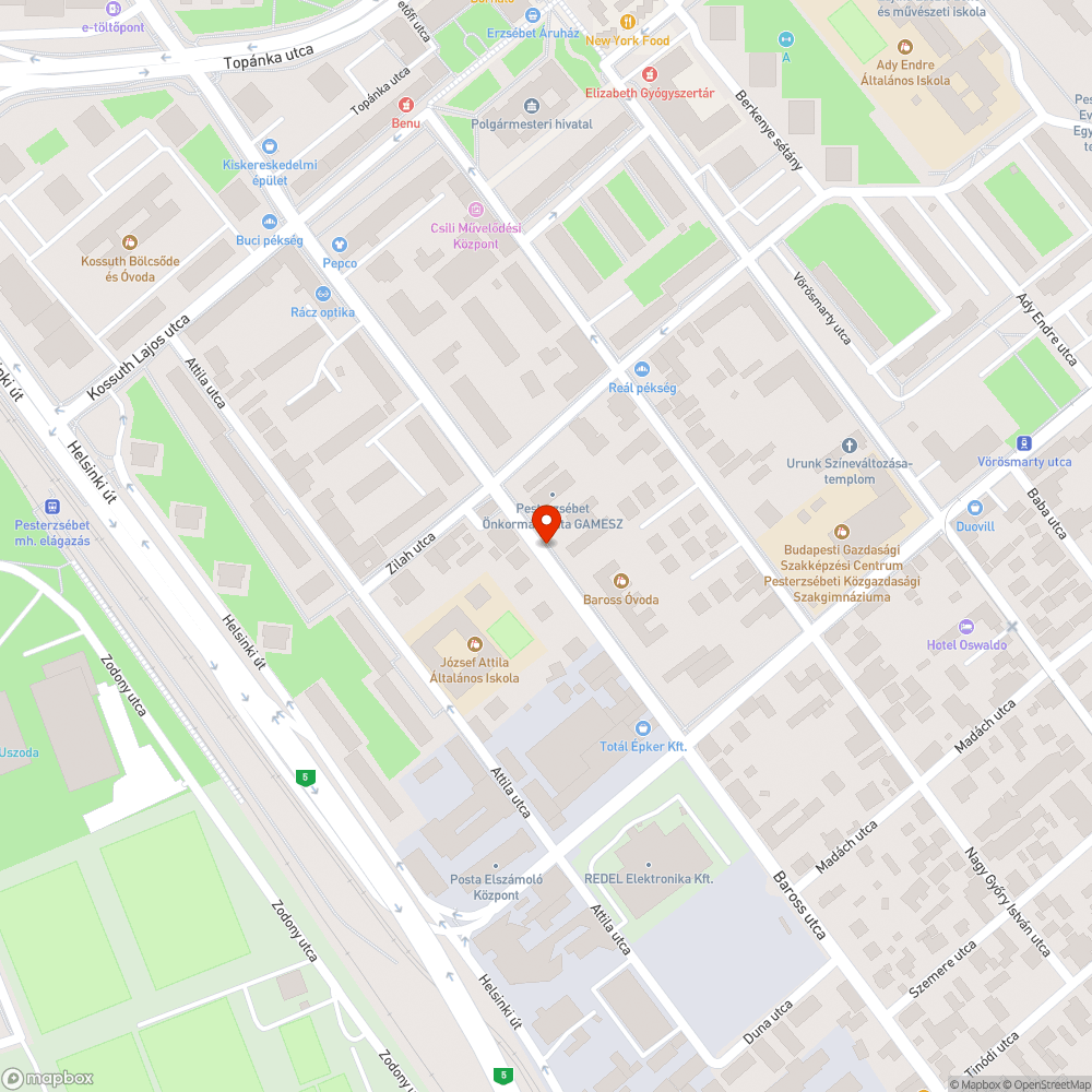 Megsüllyedt útrész bejelentés helye