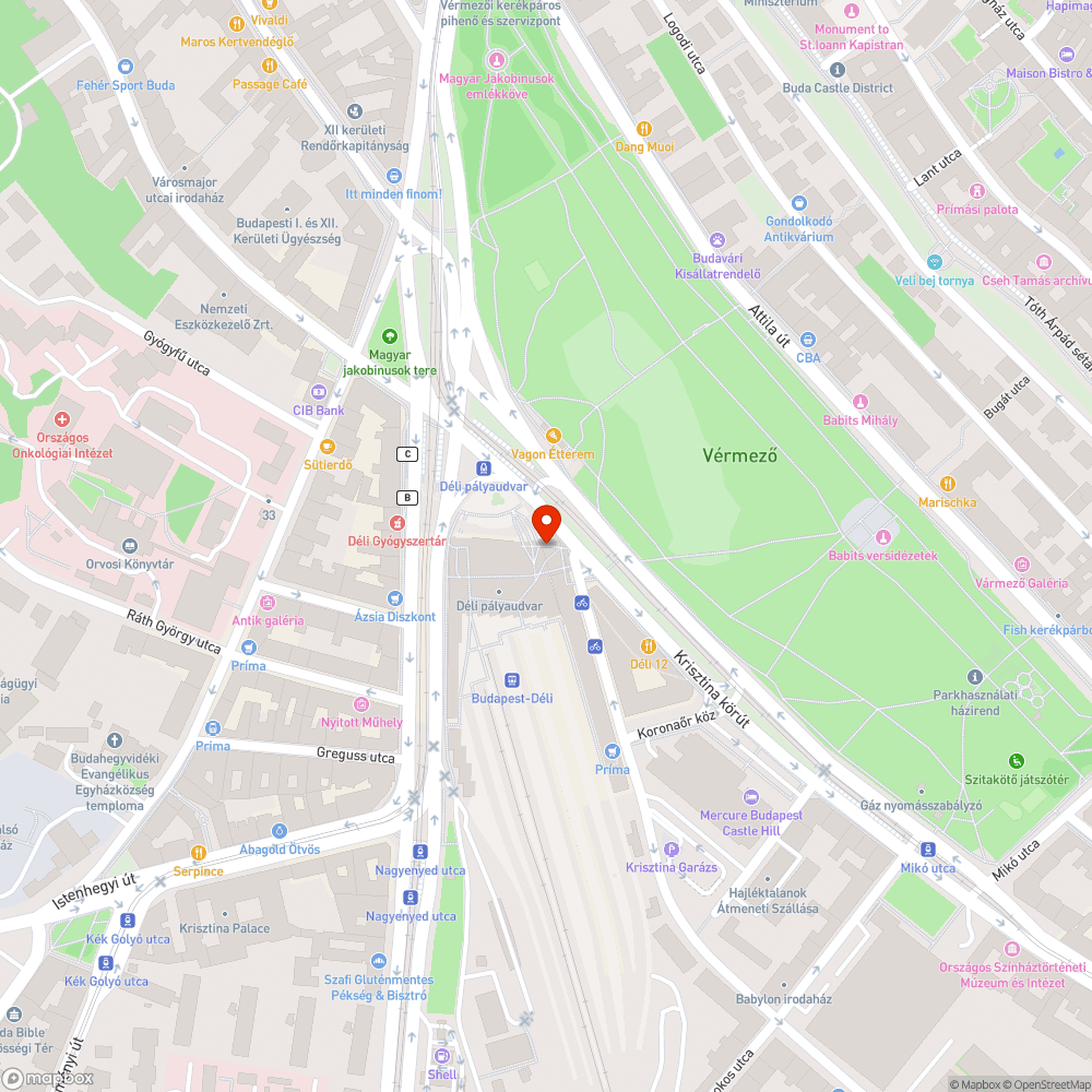 Déli pályaudvar mosdó bejelentés helye