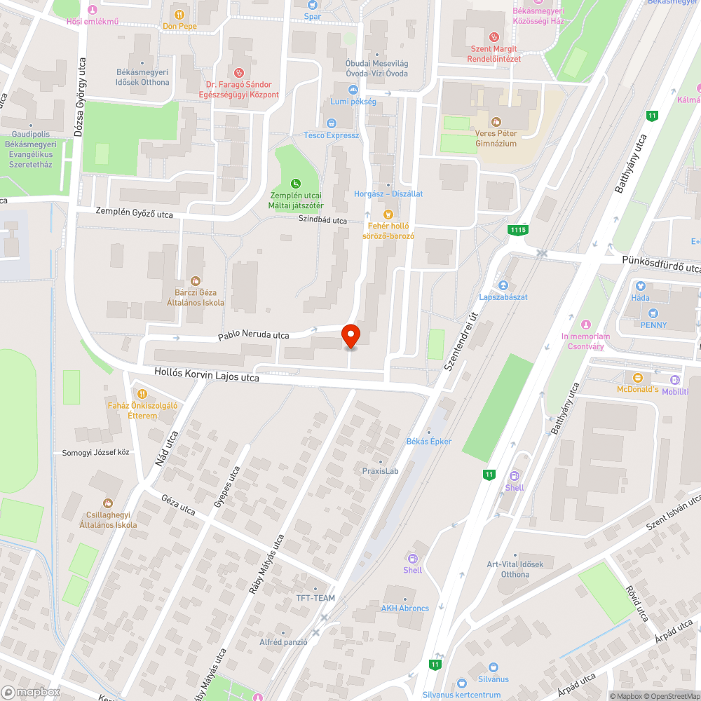 Elhagyott autó bejelentés helye