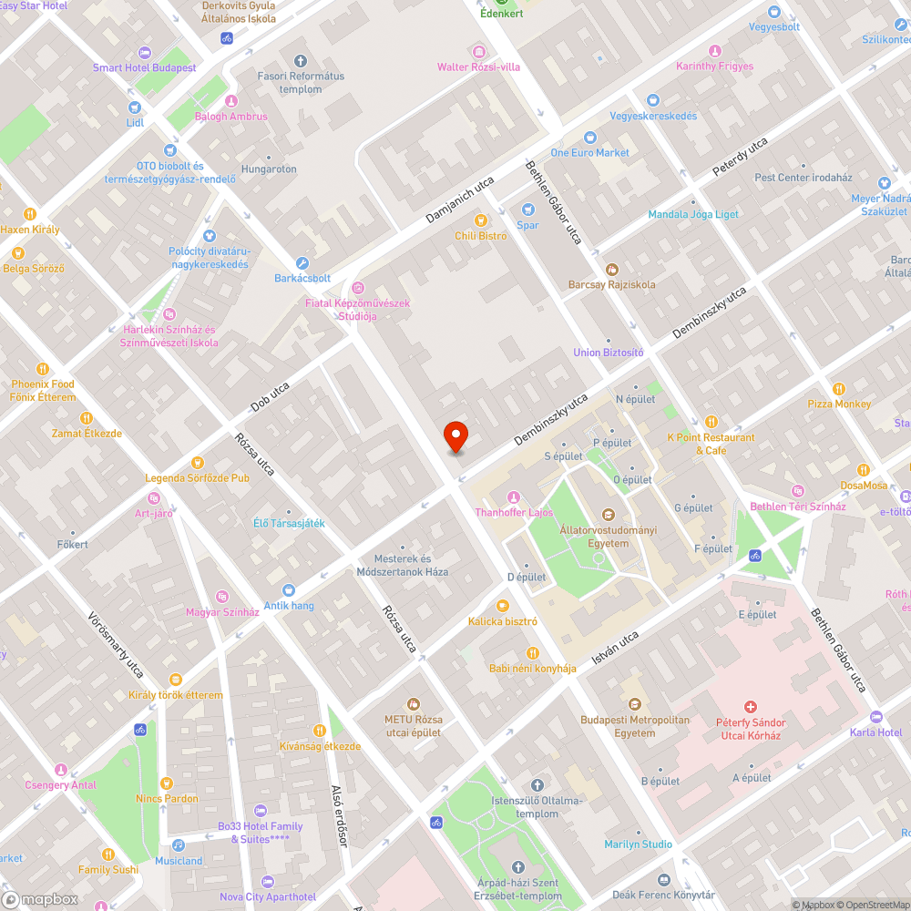 Elhagyott jármű a Rottenbiller utcán bejelentés helye