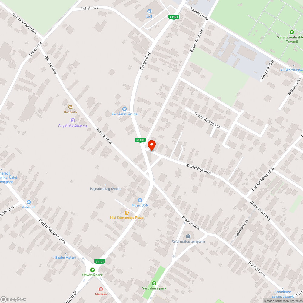 Esővíz bejelentés helye