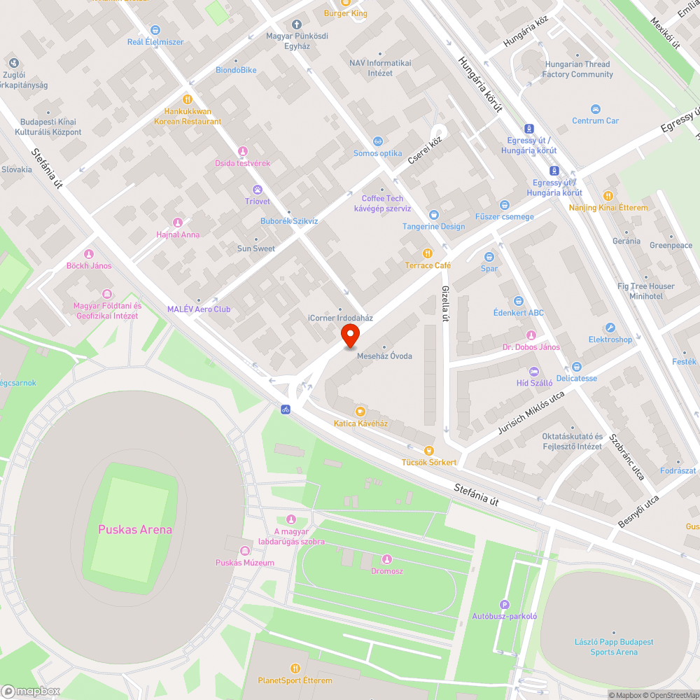 Egressy út/Stefánia út megálló pad bejelentés helye