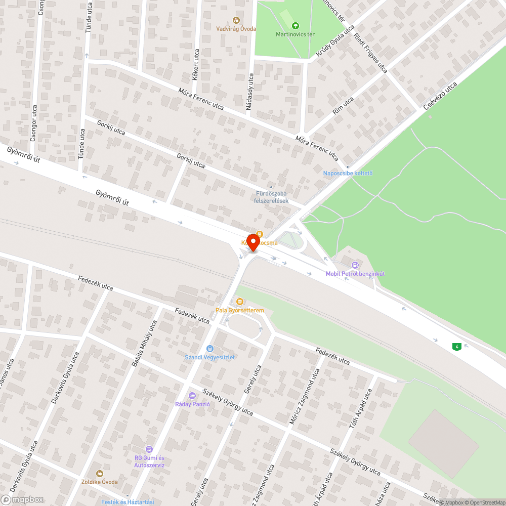 Hibás jelzőlámpa bejelentés helye