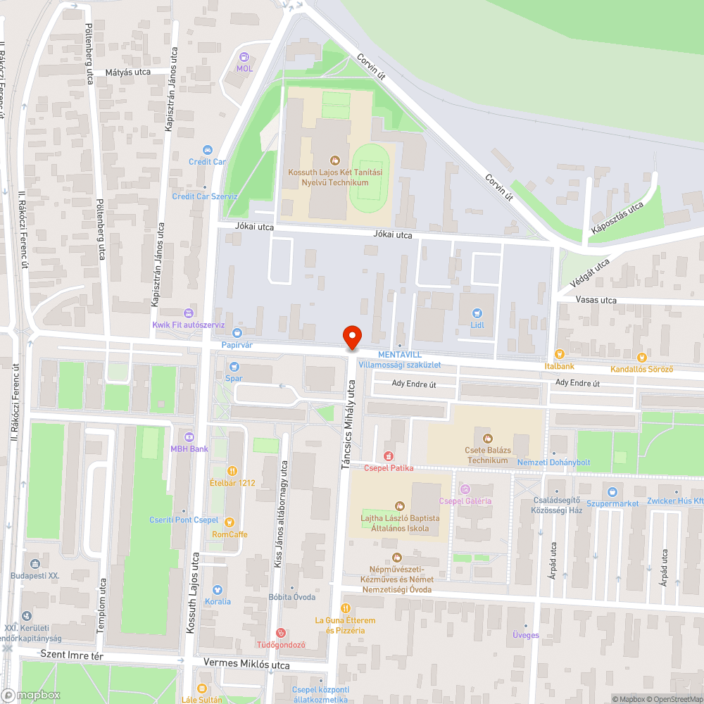 Kátyú, felgyűrődőtt útrész bejelentés helye