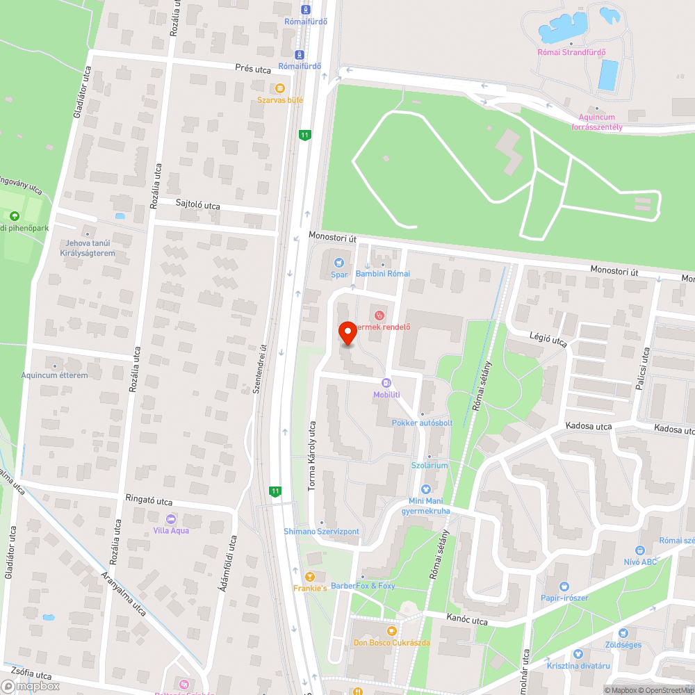 Utcai csap bejelentés helye