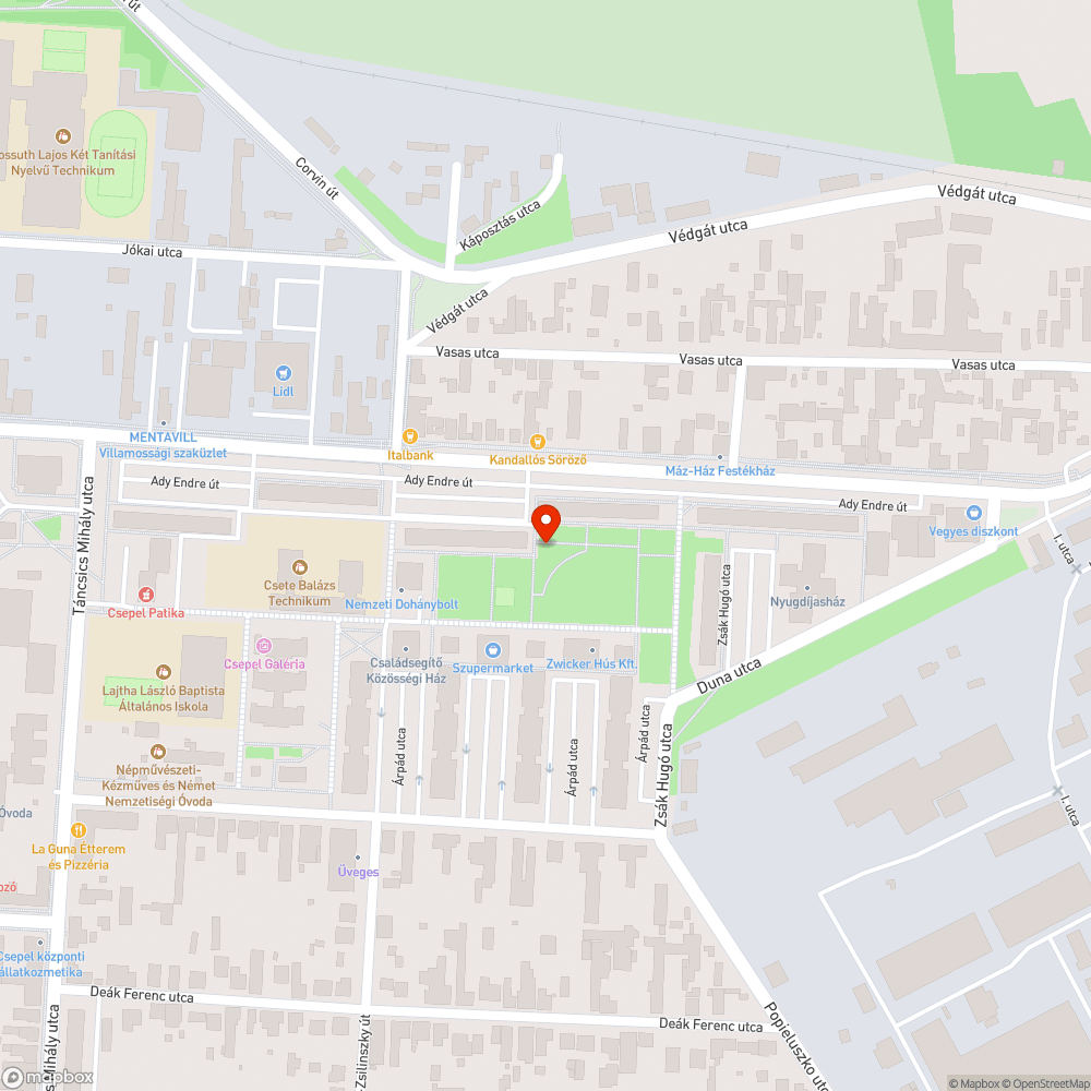 Vad akácos bejelentés helye