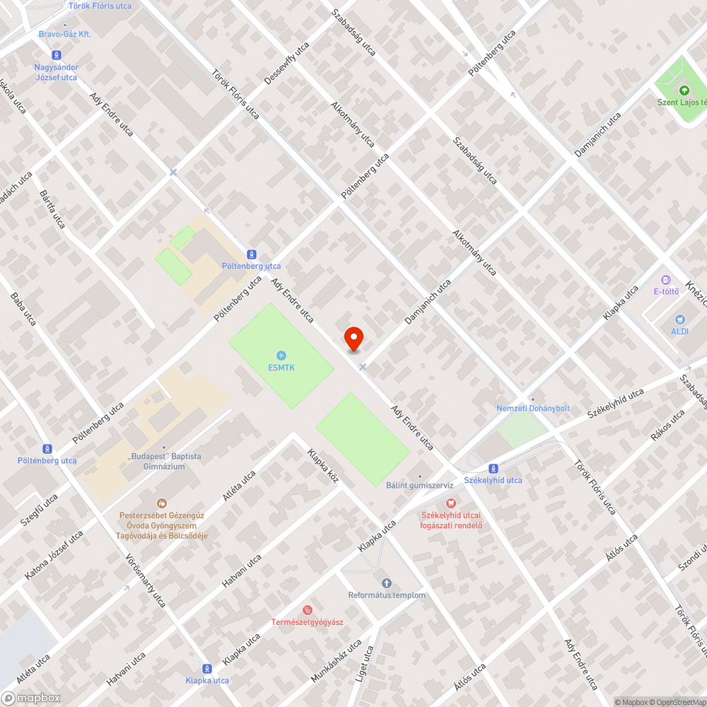 A villamospályával alatti gond bejelentés helye