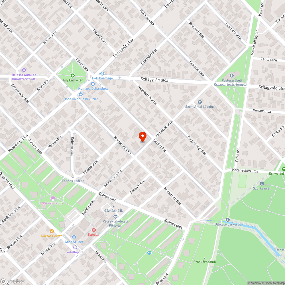 Aszfalthiba bejelentés helye