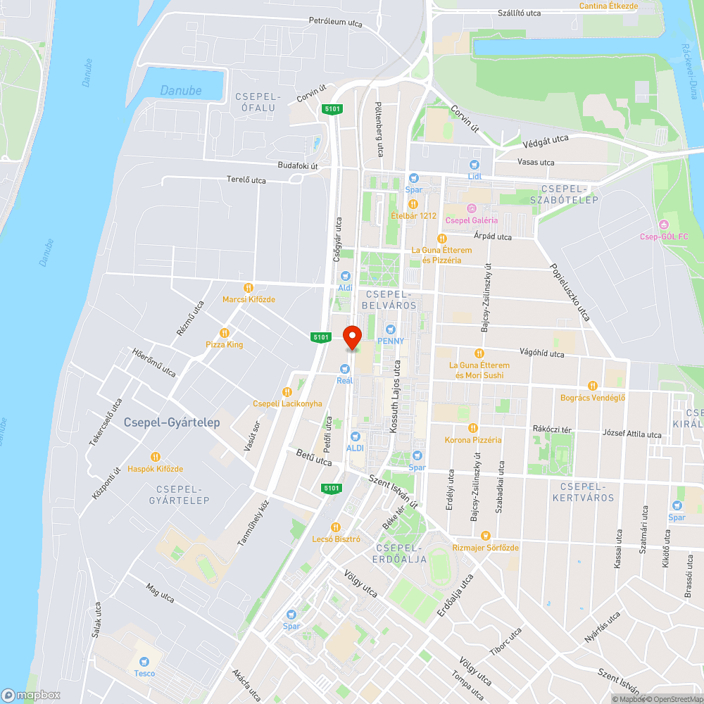 Kátyúk bejelentés helye