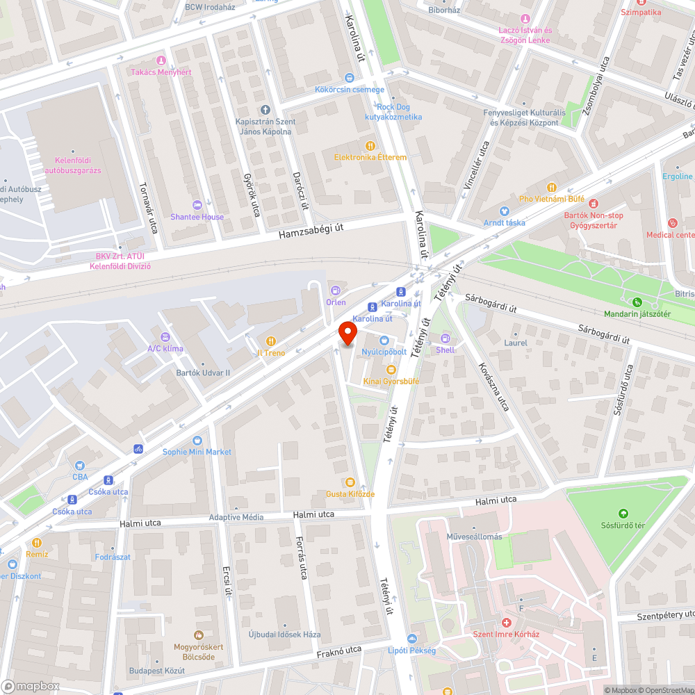 Kiszáradt fa bejelentés helye