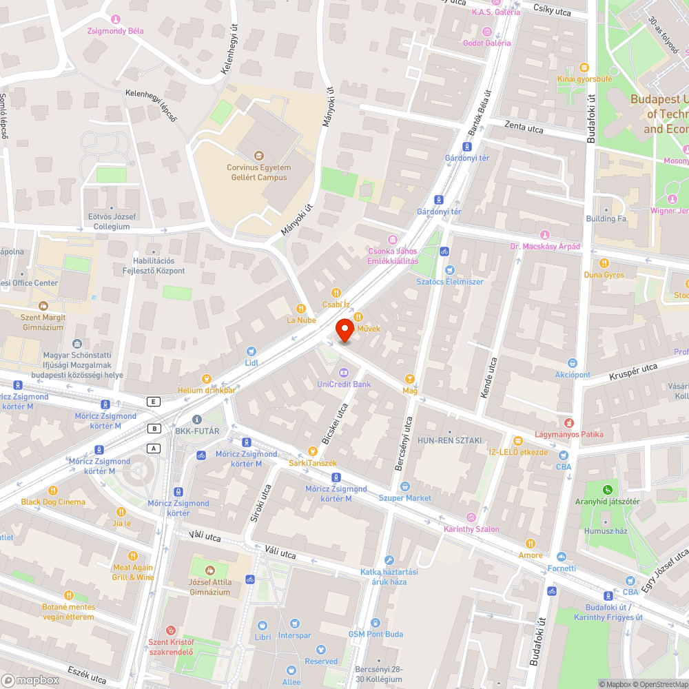 Lágymányosi utca szemétdomb bejelentés helye