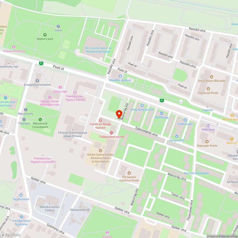 Elhagyott autó bejelentés helye