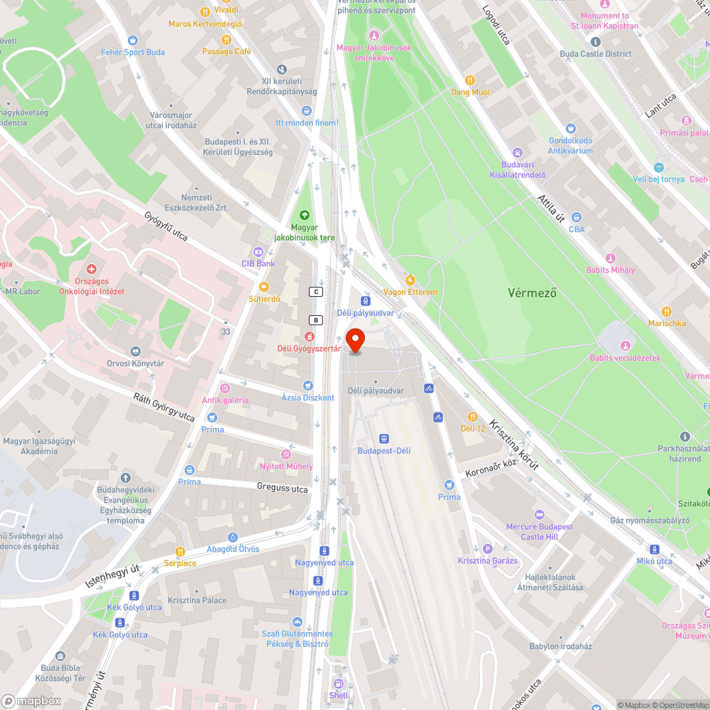 Összefirkált Fal a Déli Pályaudvaron bejelentés helye