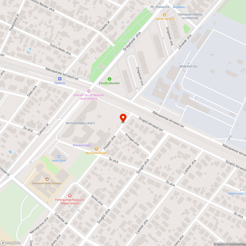 Kátyú a Pöstyén utcában bejelentés helye