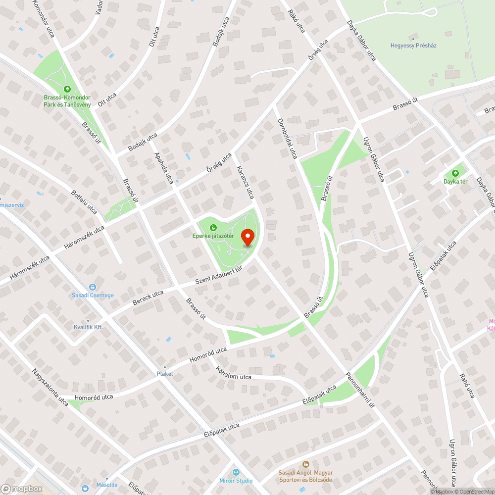 Szent Adalbert tér futópálya bejelentés helye