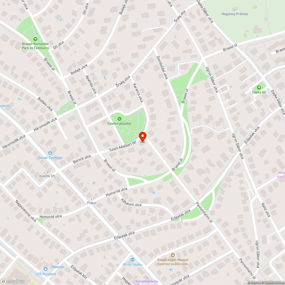 Pannonhalmi út benőtt oszlop bejelentés helye