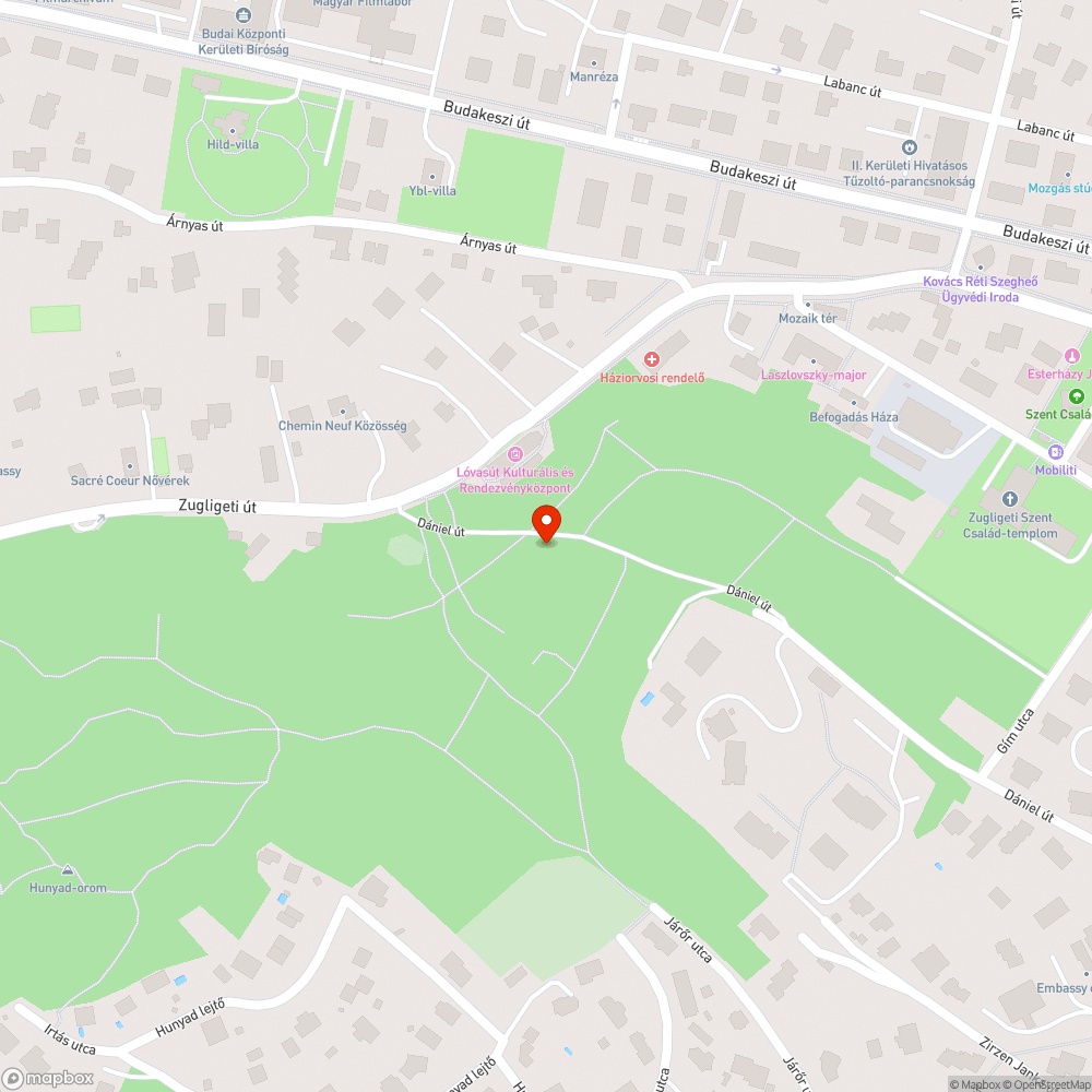 Kidőlt fa a Dániel úton bejelentés helye