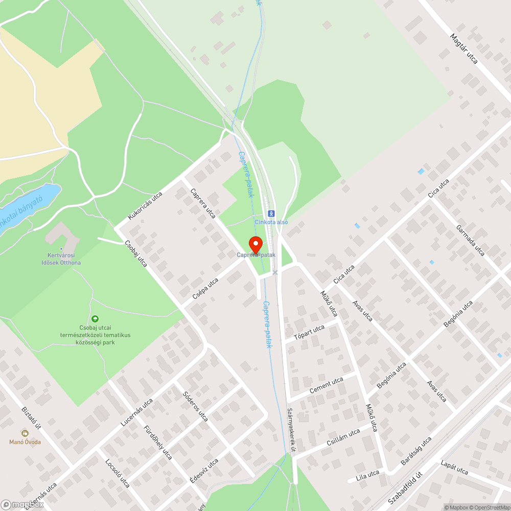 Eldugult átfolyó bejelentés helye