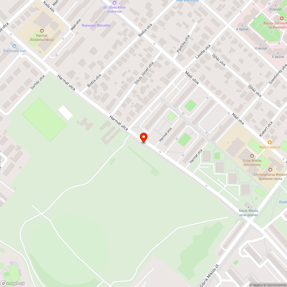 Megrongálódott buszmegálló bejelentés helye