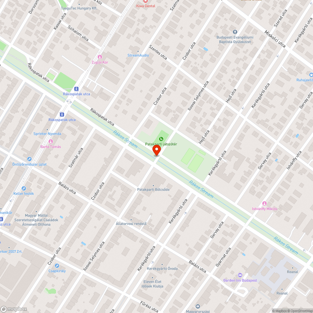 Gazos, hínáros Rákospatak meder bejelentés helye