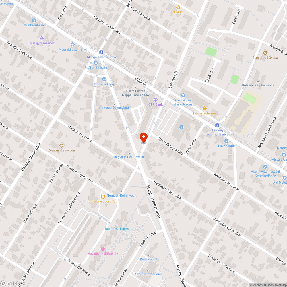 Elhagyott autó bejelentés helye