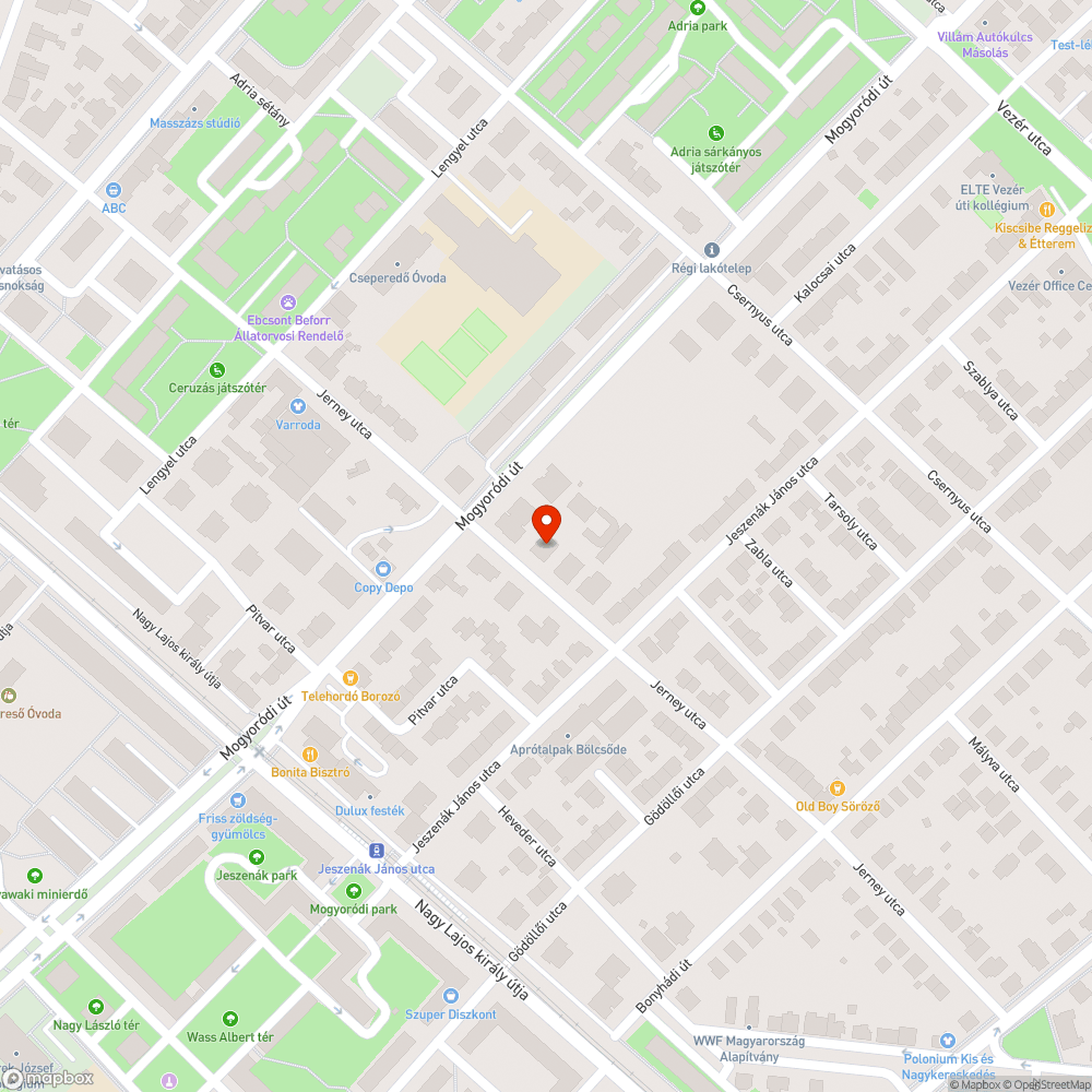 Kialakult kátyú/gödör bejelentés helye