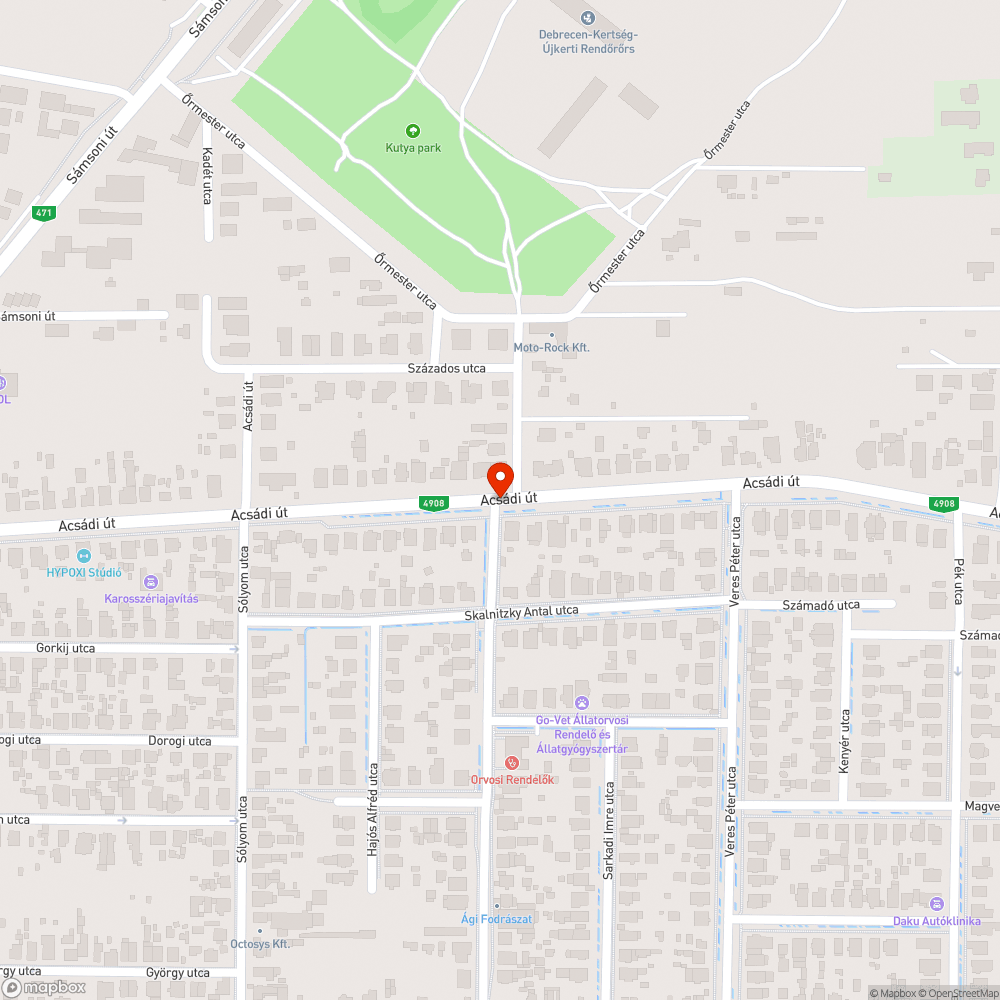 Kátyu bejelentés helye