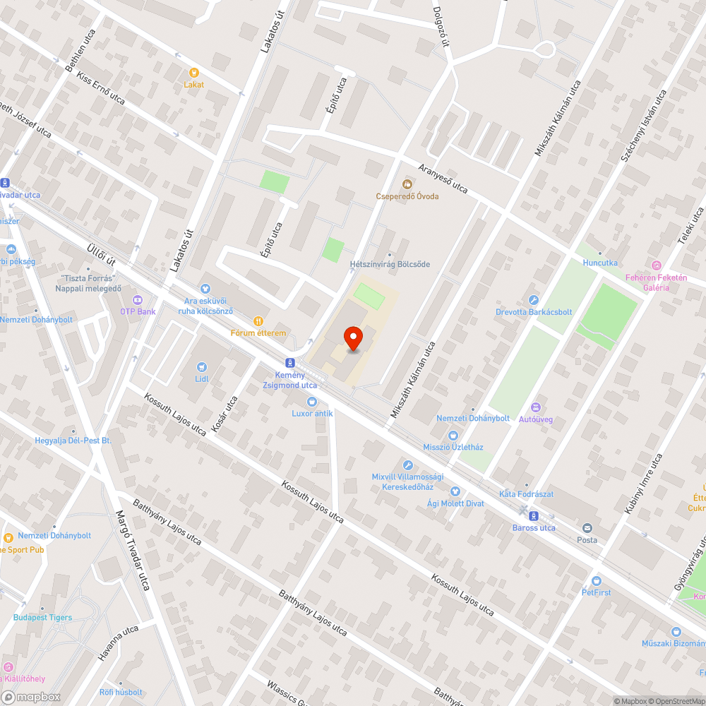 Balesetveszélyes járda iskola előtt bejelentés helye