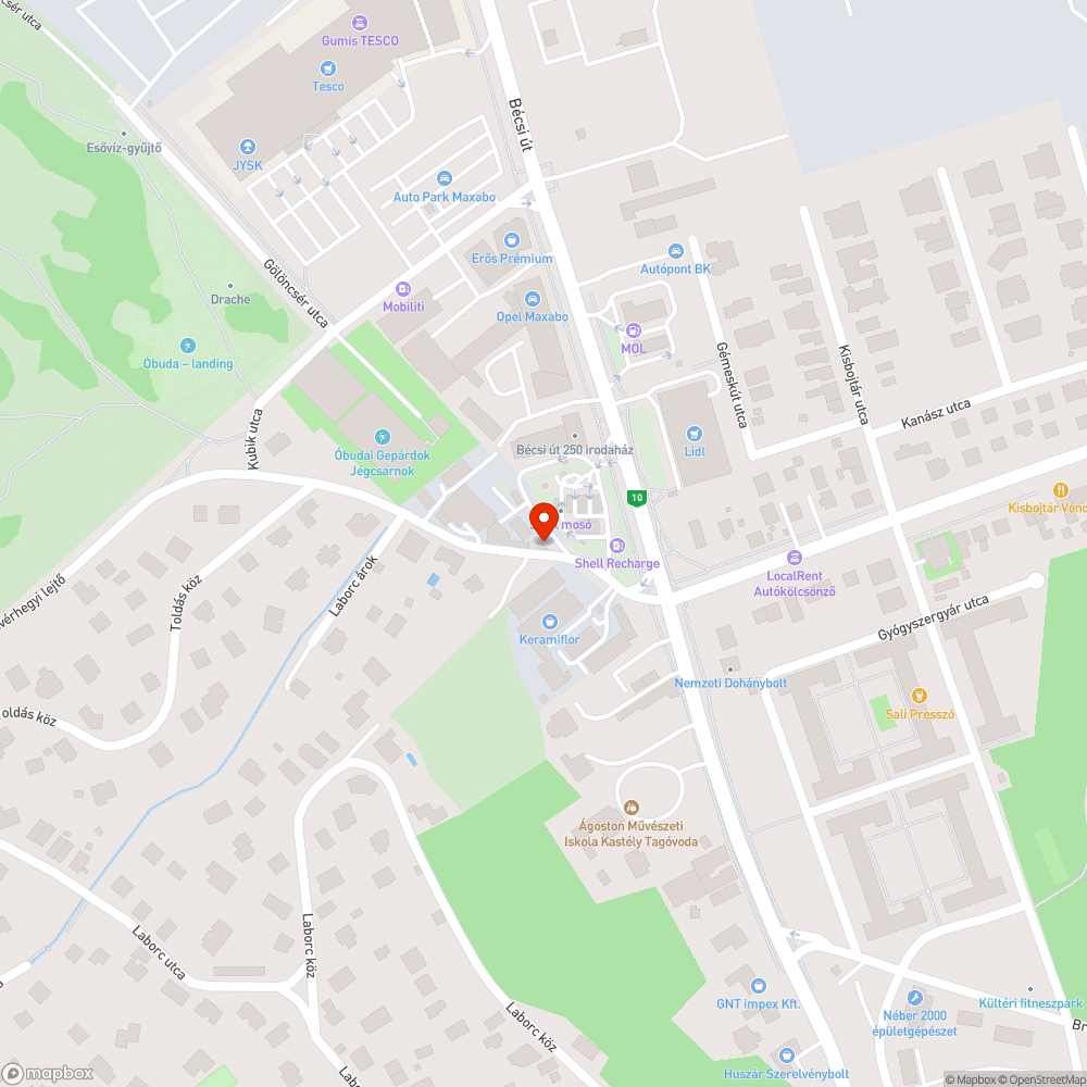 Eltömődött vízelvezető bejelentés helye