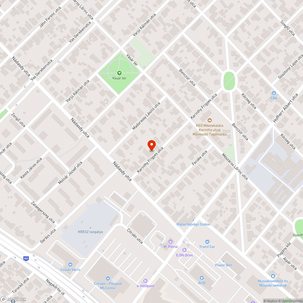 Beszakadt járda bejelentés helye