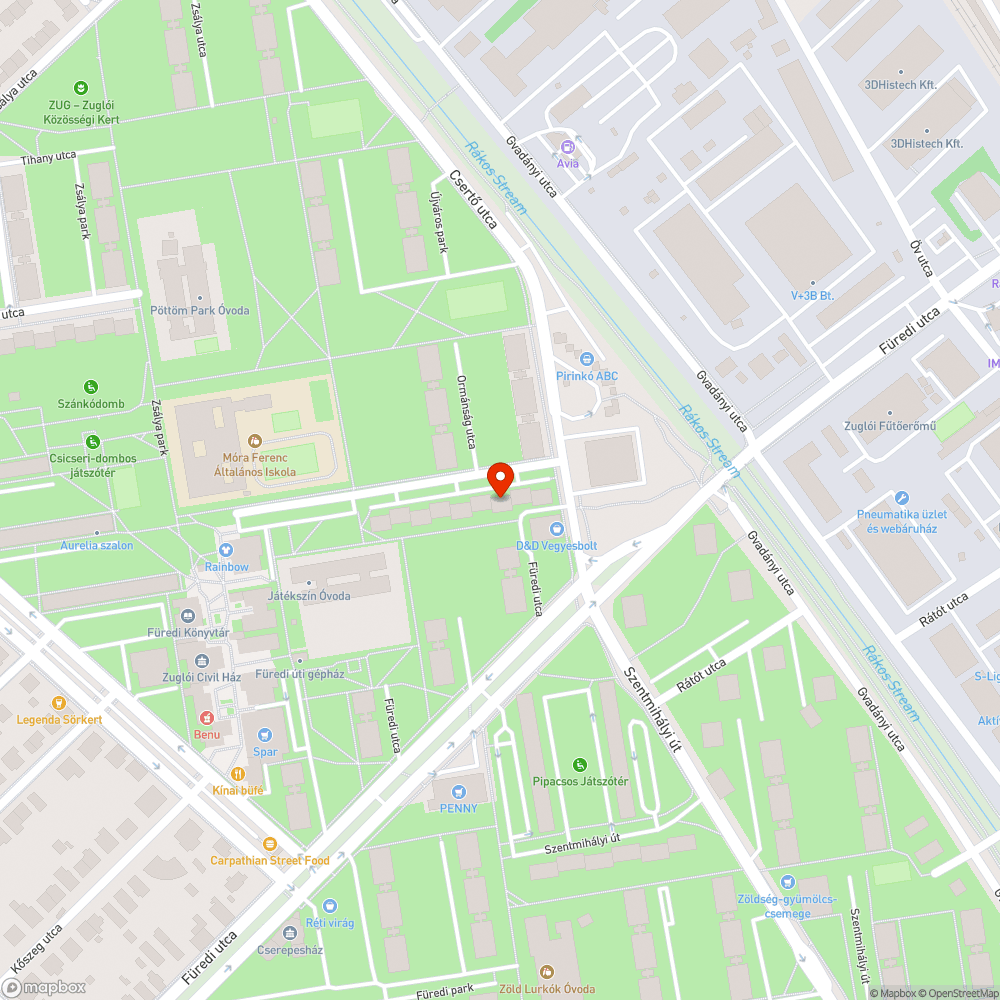 A lámpa fényét kitakarják a fák bejelentés helye