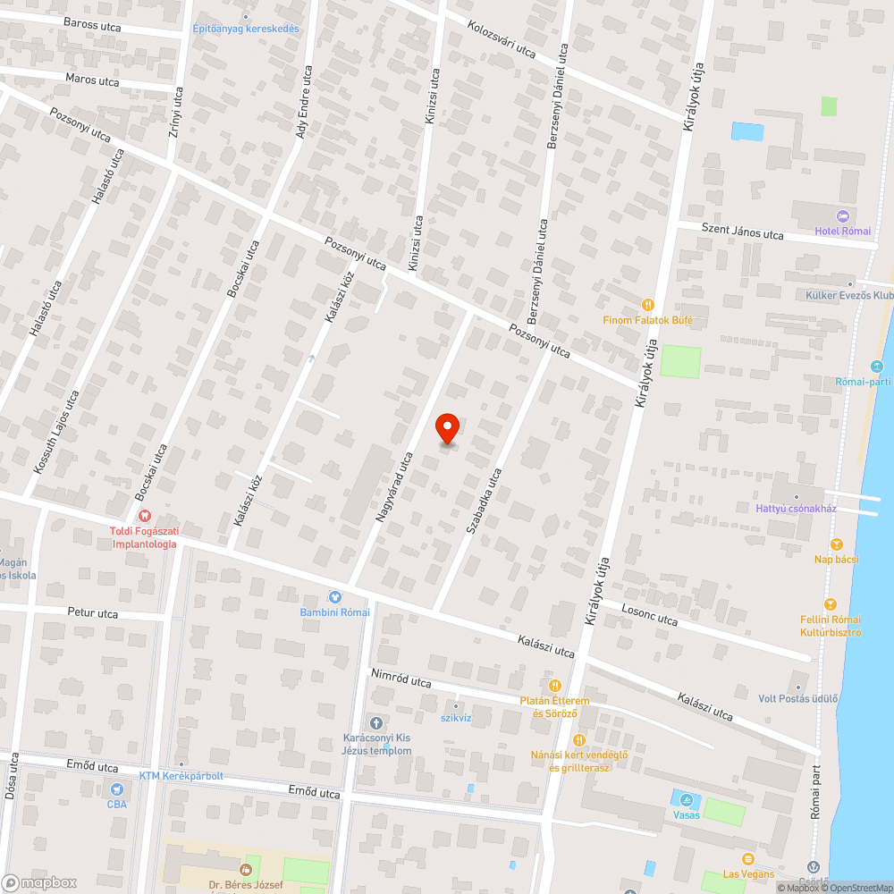 Úthiba bejelentés helye