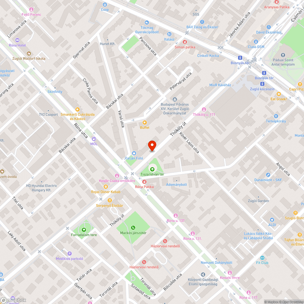 Eltömődött csatornaszem bejelentés helye