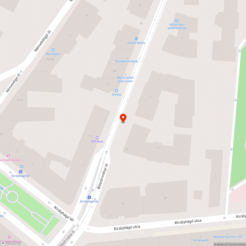 Kiszáradt fa bejelentés helye