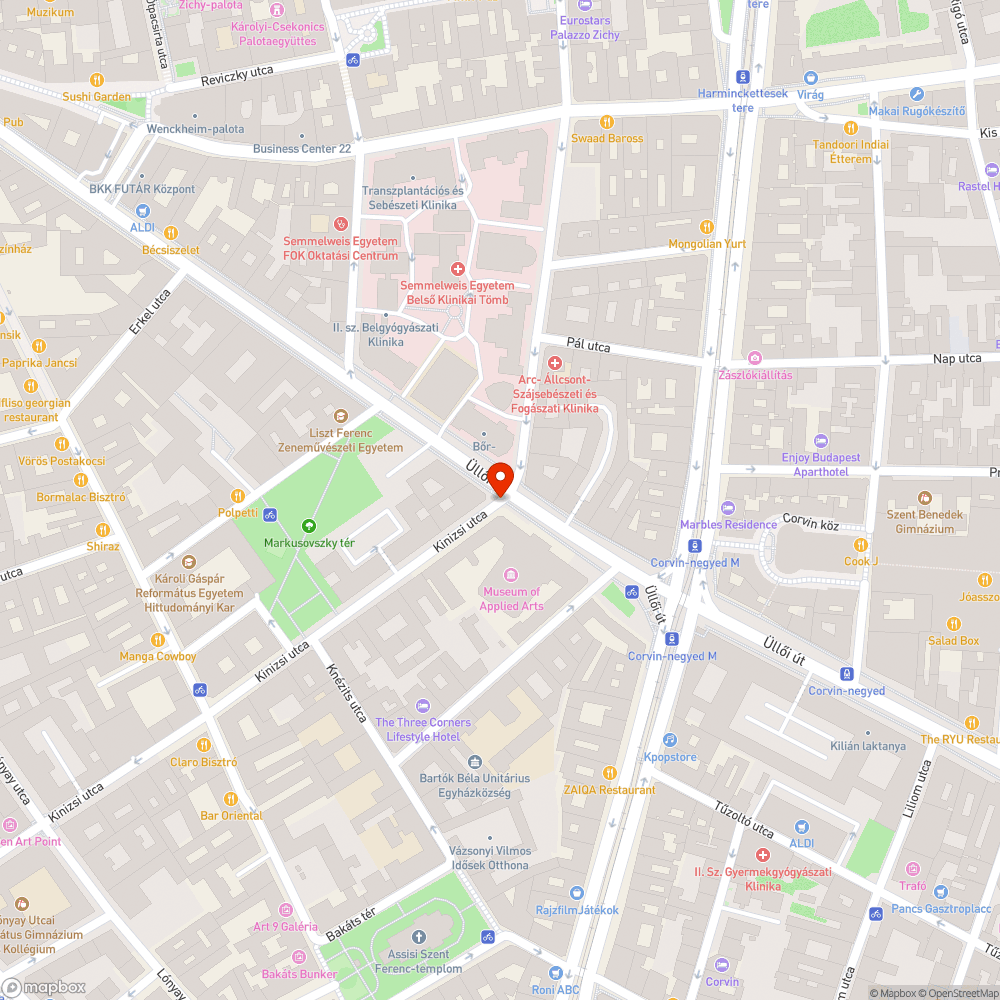 Megsüllyedt közműjavítás a Kinizsi utca torkolatában bejelentés helye