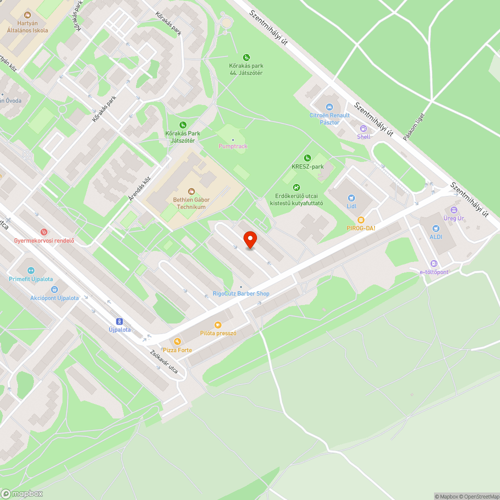 Elhagyott autó bejelentés helye