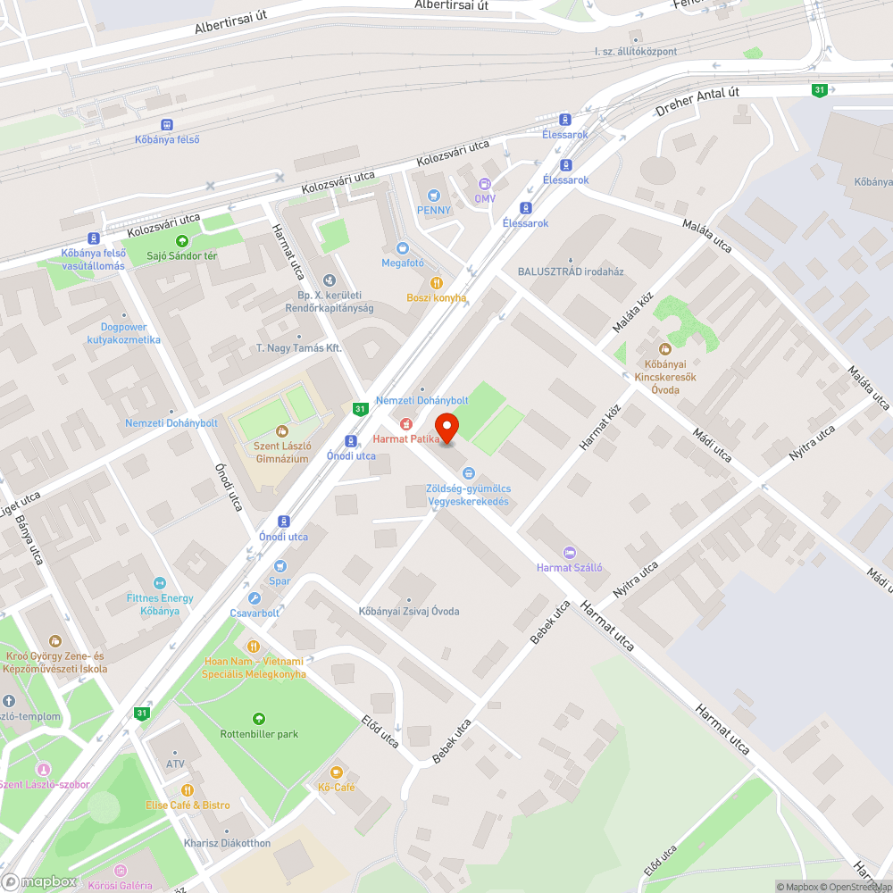 Egy rongálódott aknafedél bejelentés helye