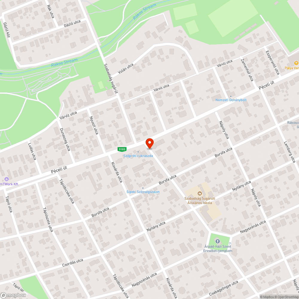 Lezárt járda bejelentés helye