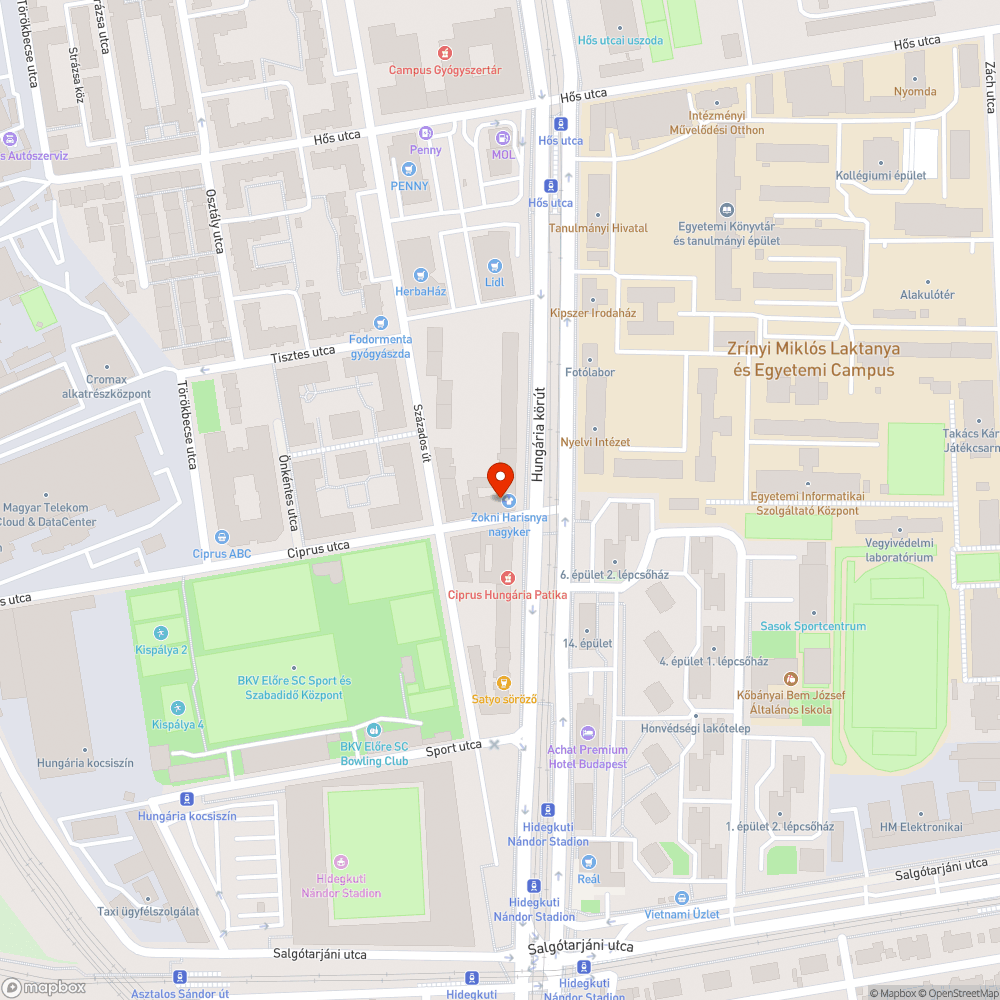 Ferde jelzőtáblaoszlop bejelentés helye